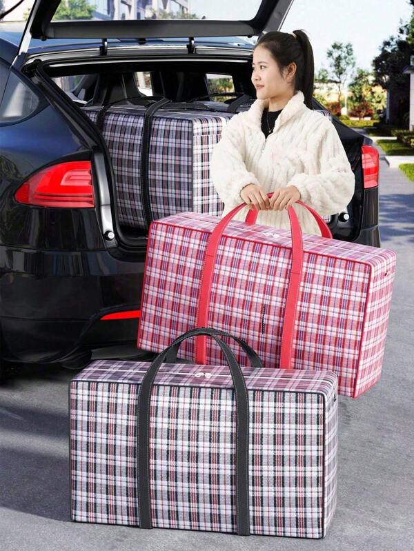 Portable Large Folding Duffle Bag Extra Large Zipper Pouch Non-Woven Fabric Quilt Bag Seasonal Clothes Storage Moving Bag Christmas Tree Bags Huge Moving Bags Heavy Duty With Zipper And Stronger Handles Big Foldable Duffle Bag For Travel