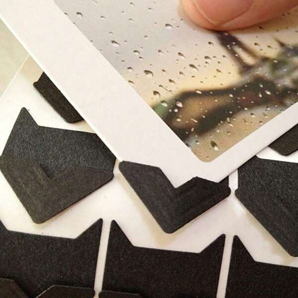 Adesivos autoadesivos para cantos de fotos com 360 peças, adesivos de papel kraft vintage para cantos de fotos, adesivos para cantos de fotos para scrapbook DIY, álbum de fotos, diário de viagem, livro de memórias ou diário, decoração protetora de fotos, presente para meninas e mulheres, material escolar, volta às aulas