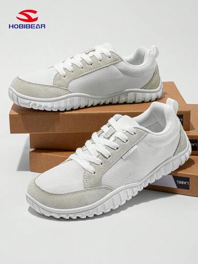 HOBIBEAR 4-Season Breathable Men's Casual Sneakers, Lightweight Sports Shoes, Colorblock Athletic Trainers (Run Small)