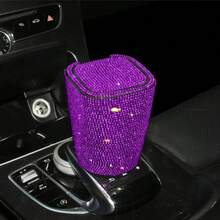 1 件豪华闪亮水晶烟灰缸带盖，闪闪发光的杯架设计，水晶装饰，便携式无烟缸 - 均碼 - 查看 17