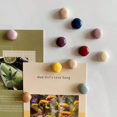 5/10/12pcs Colorful Round Frosted Refrigerator Magnets - Lovely Decorative Magnets For Kitchen, Office Whiteboard, Storage Cabinet And Dishwasher - Ideal For Home Decor And Mother's Day Gift, Fridge Magnets