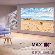 WIFI 投影仪，高清屏幕投影，适用于卧室，内置扬声器，180° 灵活旋转，高品质镜头，WiFi 连接，适用于家庭影院、户外露营、办公室会议，完美的礼物