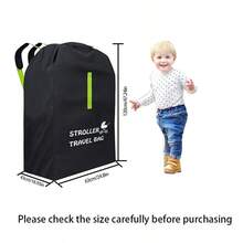 47.24in*24.8in*16.93in Stroller Travel Bag, Stroller Transport Bag, Pram Storage Bag, Dust Cover Bag, Stroller Carry Bag, Airline Approved - Black - View 1