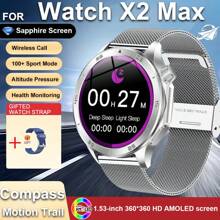 GUHUAVMI GUHUAVMI 2025 New Fashion Sports Smart Watch For Men, 1.53inch HD Screen, Wireless Call/Dial, Receiving Information, GPS Motion Track, Compass, Altitude Pressure, Multi-Sports Mode Smartwatch, Heart Rate/Sleep Monitoring Fitness Tracker, Women's Smart Watch X2, Suitable For Android And IOS
