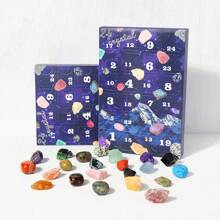 24-Day Crystal Advent Calendar With 24 Natural Gemstones | STEM Geology Learning Kit | DIY Mineral Collection | Christmas Gift For Kids & Crystal Lovers