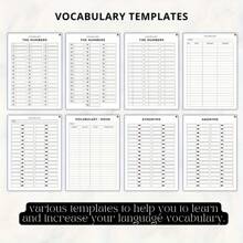 47 Page Language Learning Plan For Adults - Vocabulary And Grammar Organizer With Weekly/Monthly Logs, Grammar Checklists, Mind Maps, Writing Tips, And Color Coded Tabs - Comprehensive Language Acquisition Notebook For Effective Learning Habits And Progress Tracking, Language Learning Tools | Engaging Design | High-Quality Paper Materials, Language Learning Notebook,School Supplies,Back To School