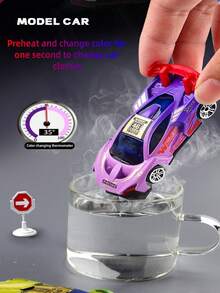 儿童 1:64 比例温敏变色压铸迷你赛车，惯性滑行玩具，适合男孩和女孩的创意互动礼物，适合返校和节日