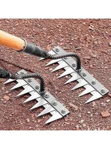 1pc Thickened Multi-Function Garden With Teeth - Weeding, Soil Tilling, Detachable Rake Head