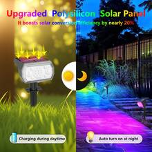 RGB Solar Lights, Waterproof Solar Lights, Solar Outdoor Lights, Wall Light/Lawn Light Dual Use, Intelligent Color Changing Light, Solar-Powered Color-Changing Spotlight, 7 Modes - Multicolor Solar Light, Outdoor Party Courtyard Lights, Ideal For Christmas, Walkways, Pools, Gardens, Driveways, Christmas Decorations.