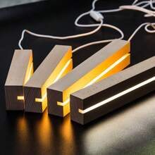 1pc Modern USB Powered Wooden LED Night Light, DIY Decor Light, Romantic Wooden LED Light, Wooden Light Base, Small Nightlight, USB Lamp, Bedside Lamp, Ornament Light, Novelty Light, Art Decor Light, Crystal/Glass Decor Light (Only Selling Illuminating Base). Suitable For Glass Art And Resin Decor, Birthdays, Parties, Holiday Decoration. With Switch, 5V, 1A