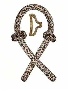 4pcs/Set Leopard Print Scrunchies + Curling Iron + Fish Tail Hair Accessory Set - Multicolor - View 6