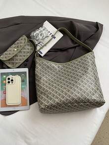 2025 新款花卉印花时尚两件套单肩包套装，带零钱包，适合女性日常使用、度假、旅行、节日、约会礼物