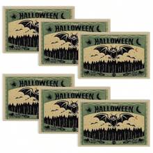 Set de 4/6/12 manteles individuales - Diseño de calabaza de horror, bruja y murciélago - Manteles individuales impresos creativos, resistentes al calor, decoración de mesa de cocina y comedor para Halloween, decoración de habitación, ajuste de mesa para fiestas festivas, aumenta el ambiente festivo