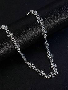 1 chiếc vòng cổ chữ thập Punk cổ điển dành cho nam, thời trang tối giản đa năng thích hợp đeo hàng ngày, quà tặng cho cặp đôi - Màu Bạc Cổ - Xem 1