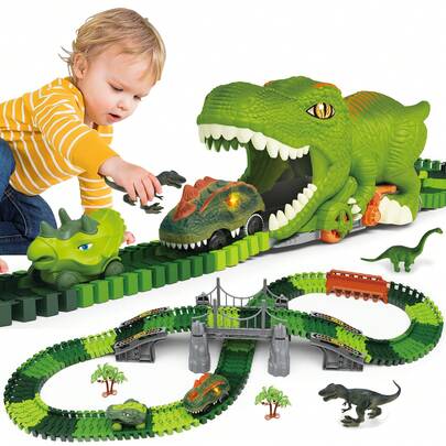 Dinosaur Slot Car Race Track Playset