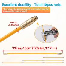 10pcs Yellow Fiberglass Draw Wire, Diameter 4mm, Length 33/45cm, For Wall Laying