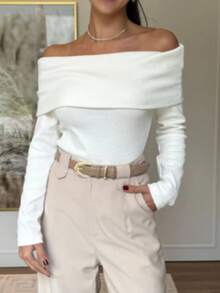WOMEN'S LONG SLEEVE TAKE IT DOWN BLOUSE - Blanco - Ver 2