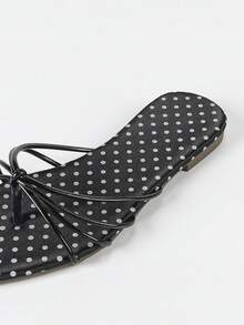 1双法式平底穆勒鞋，黑色尖头性感百搭绑带凉鞋，优雅性感PU皮革，适合海滩、办公室、居家和户外活动（建议买小一码） - 黑色 - 查看 8