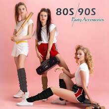 Long Leg Warmers Women 24 Inch Over Knee Knit Ribbed Leg Warmer Stirrup Yoga 80s Party Dance Ballet Supply - 黑色,深灰色,卡其色 - 查看 3