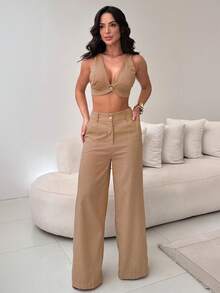 Women Two-Piece Outfits - 摩卡棕 - 查看 1