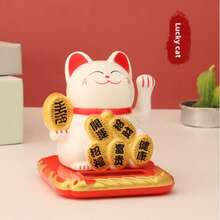 1个迷你2.5英寸/3英寸太阳能招财猫摆件，风水装饰，适用于家居、办公室、汽车、面包店、圣诞节、生日、周年纪念日、婚礼等场合。 - 2.5吋搖手招財貓 - 查看 17
