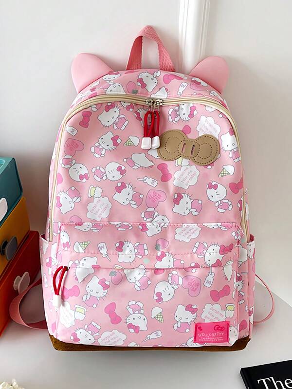Sanrio Sanrio Kitty Cat Schoolbag Female High Value Niche Shoulder Bag Female College Students Large Capacity Lightweight Travel Backpack, For Female College Students, Female Junior High School Students To Start School