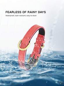 撞色复古皮革宠物项圈 - 防爆可调节狗项圈，适合小型、中型和大型犬 - 藏蓝色 - 查看 5