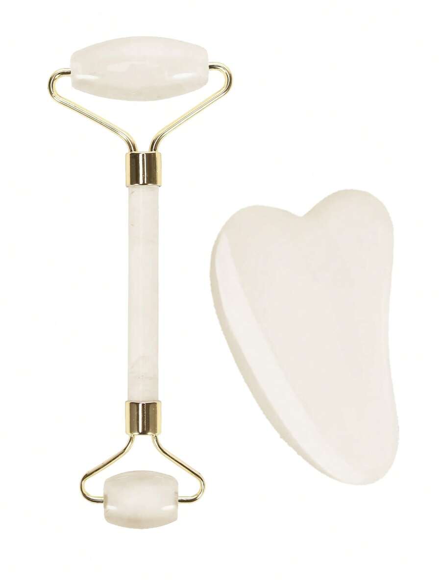 Conjunto de Ferramentas de Massagem de Beleza Facial, Incluindo Rolo, Prancha de Massagem, Prancha de Raspagem das Costas do Corpo, Opções de Rosa e Branco