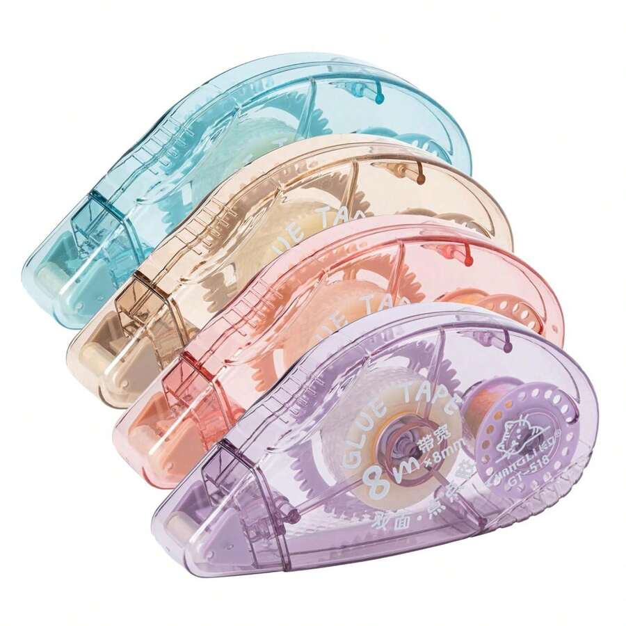 4 Pack Double Sided Tape Roller, Scrapbook Supplies, Glue Tape Roller For Crafts, Double-Sided Adhesive Tape Runner For Scrapbooking, School Office Journaling Supplies 0.31 In X 26.25 Ft