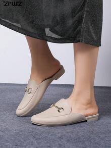 2025 New Fashion Backless Mule Slippers, Versatile Net Celebrity Slip-On Soft Sole Non-Slip Sandals For Women - White - View 3