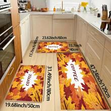 1 buc. Covoraș de baie cu imprimeu de frunze de arțar de toamnă, din imitație de piele întoarsă TPR, cu fund de ușă, covoraș de bucătărie, covoraș de rufe, decor cu atmosferă festivă, decor pentru casă, decor pentru petrecere, decor pentru nuntă, decor pentru sufragerie
