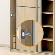 1 Packung ultra dünner Schranktür-Magnetverschluss mit 4 Schrauben, schwarzer Schubladenmagnetriegel mit Klebstoff, Magnetverschlüsse für Schiebetürenschluss Küchenschrank Schließer