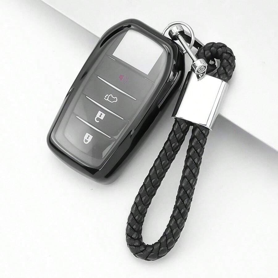 适用于丰田2019-2024款车型（Venza、RAV4、Land Cruiser、Fortuner、Grand、Highlander、Corolla、Cross、Hilux）的钥匙扣套/钥匙包，精致高端，男女皆宜。