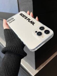 NEW Fashionable Popular Hot Selling "GOD'S PLAN" Text With Bible Verse Pattern Design Is Perfectly Combined With Transparent Material ,Aesthetic & Cute Mobile Phone Case,Compatible With For Lphone 16 15 14 13 12 11 Plus Pro Max,Gift For Birthday - 無色 - 查看 3