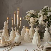 Molde de Silicone para Vela de Vestido de Noiva Nupcial 3D, Fácil de Usar e Limpar, Decoração Elegante para Casa, Perfeito para Casamentos e Presentes de Feriado, Moldes de Vela com Tema Nupcial DIY
