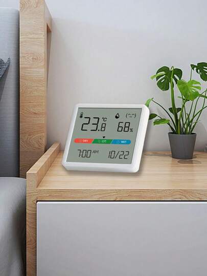 Home Temperature And Humidity Monitor With Colorful Large Screen, Clearly Displaying Temperature, Humidity And Calendar Info, Accurate Detection Of Indoor Environment Changes, Electronic Display For Easy Reading, Creating A Comfortable Living Space