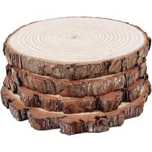 Unfinished Natural With Tree Bark Wood Slices 10 Pcs 4.2-4.7 Inch Disc Coasters Wood Coaster Pieces Craft Wood Kit Circles Crafts Christmas Ornaments DIY Crafts With Bark For Crafts Rustic Wedding - 4件9-10英寸 - 查看 1