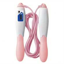 1 件可调节速度跳绳，带数字计数器 - 符合人体工程学的防滑手柄，可进行精准的有氧运动和健身训练 - 粉色/蓝色，健身器材 | 用户友好型设计 | 耐用结构 - 彩色 - 查看 10