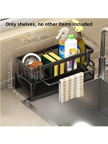 Kitchen Sink Sponge Draining Rack, Self-Draining Kitchen Sink Organizer, Sink Rack, Can Hold Dish Brushes, Rags, Soap, Scrubbing Accessories, Baskets And Containers For Kitchen Storage