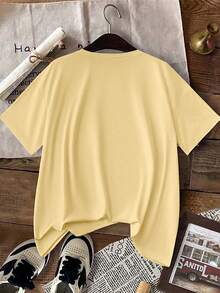 T-shirt ample à manches courtes avec imprimé nœud papillon