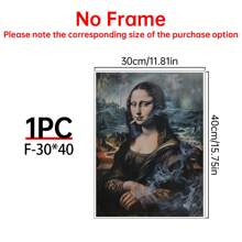 Art Decor Modern Mona Lisa Canvas Print, Fashion Theme Retro Portrait Wall Art, Frameless Ink Artwork, Indoor Hanging Decor Poster For Living Room, Bedroom, Home Office - Basquiat-Inspired Watercolor Design Gifts Birthday Graduation