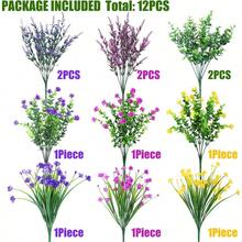 Sggvecsy Flores Artificiales Para Exteriores 12 Paquetes De Arbustos De Boj Resistentes A Los Rayos UV Plantas Artificiales De Eucalipto Falso Vegetacion De Plastico Sintetico Para Granja Jardin - Mezcla - View 2