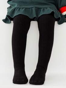 3/1 Pack Girls Toddler Ribbed Thermal Lined Tights, Classic Black/White/Gray, Soft & Comfortable, Fashionable & Versatile Leggings, Suitable For Toddler Autumn/Winter Daily Wear & Holidays