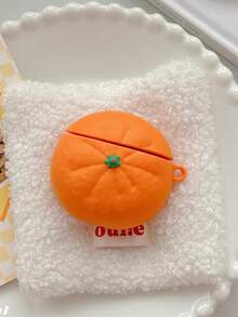 1个3D逼真橙色造型带吊坠保护套，兼容苹果第四代蓝牙无线耳机，1/2/3硅胶软套，Pro 3代，女士新款（不含耳机） - 橘色 - 查看 9