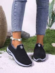 Calçados esportivos femininos vermelhos e pretos para atividades ao ar livre, calçados quentes, calçados para caminhada, calçados para corrida, calçados confortáveis para o inverno