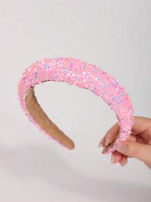 1pc Sparkling Colorful Sequin Headband, Elegant Luxury Fashion Hairband, Korea Style Hair Accessory