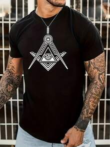 Summer Bestsellers Men's Fashion  Round Neck T-Shirt, Fun English Print, Humorous And Playful, Suitable For Spring And Summer - màu đen - Xem 12