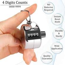 5pcs 2x4 Digit Counting Manual Hand Tally Number Counter Mechanical Click Clicker New - Silver - View 8