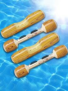 2 piezas/4 piezas Aros de natación con textura de madera para fiesta de piscina, flotadores gruesos para canoa/bote de adultos, artículos esenciales de playa, accesorios de playa