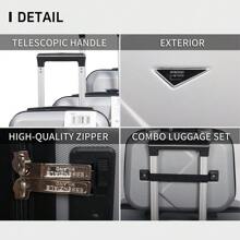 YSTYLE Valigia da 5 pezzi disponibile in diversi colori Realizzata in materiale ABS, con chiusura a combinazione, ruote universali silenziose, lunghezza del trolley regolabile, adatta per viaggi, viaggi d'affari, deposito per studenti